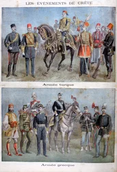 Uniformes de los ejércitos griego y turco, 1897