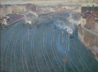 La Gare du Luxembourg en Bruselas (pintura sobre lienzo)