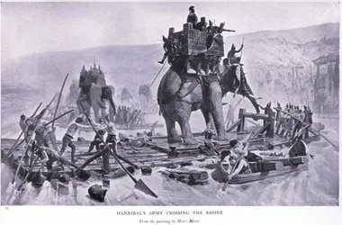 El ejército de Aníbal cruzando el Ródano, de The Gresham Publishing Company Ltd, 1920