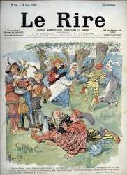 Entretenimiento campestre - Dibujo humorístico de Charles Henri Pille (1844-1897) que ilustra un pasaje de “Gargantúa” de Rabelais. “Las risas”, 29 de junio