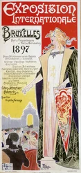 Cartel de la Exposición Internacional de Bruselas 1897 por Henri Privat Antoine Theodore Livemont (a veces llamado Privat-Livemont) (1861-1936)