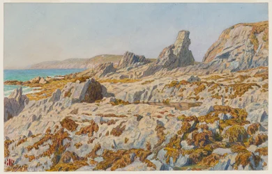 Playa de Pors Léonnec con marea baja. Morgat
