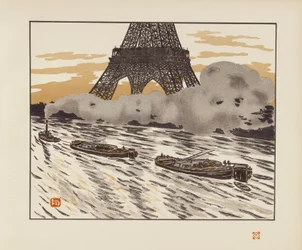 Las barcazas [Las treinta y seis vistas de la Torre Eiffel]