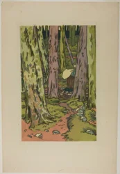 Lavadero bajo el bosque en Loguivy