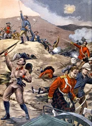 Soldados británicos derrotados por combatientes bóer, durante la Guerra de los Bóer