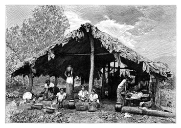 Mujeres indígenas de las tierras cálidas en la vertiente del Pacífico, América Central, c1890