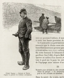 Retrato de Fridtjof Nansen (1861-1930) explorador polar noruego (grabado)