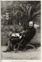 Retrato del autor Dr. Charles Edouard Hocquard (1853-1911), médico mayor de 1ª clase. Grabado por Thiriat, para ilustrar la historia “Treinta meses en Tonkín” de Dr. Charles Edouard Hocquard (1885)
