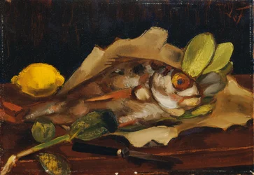 Bodegón de pescado con limón