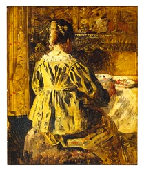 La comida o la mujer vista de espaldas (óleo sobre lienzo)