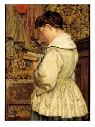 Mujer leyendo (óleo sobre lienzo)