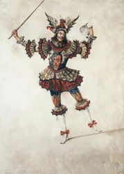 Traje de ballet de un mago, c.1654 (gouache)