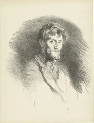 Portret van man pone bardo retrato, de, un, hombre barbudo El juicio (título de la serie)