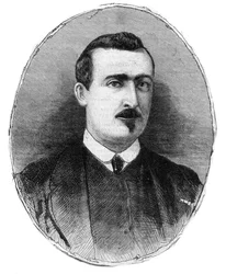 Retrato de Antoine Alphonse Chassepot (1833-1905) armero y creador del rifle del mismo nombre - Dibujo de Henry de Montaut