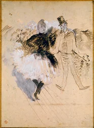Goulue y Valentin le Desosse en el Moulin de la Galette