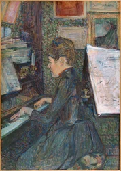 La señorita Dihau al piano ...