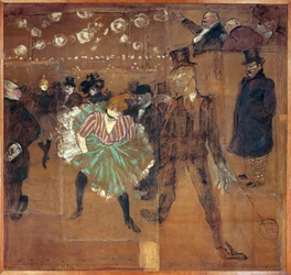 Cartel de la baraque de La Goulue en la Foire du Trone: El Moulin Rouge: La Goulue y "Valentin le desossee".