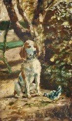 El perro del artista Flèche, c.1881 (óleo sobre madera)