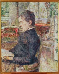 La condesa Alphonse de Toulouse-Lautrec, madre del pintor, en el salón del castillo de Malrome.