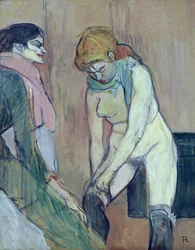 Mujer poniéndose la media, o Mujer de la casa, c.1894