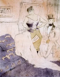 Mujer con corsé de "Elles