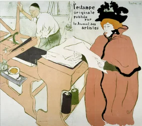 Portada de la impresión: "La impresión original publicada por el journal des artistes". Cartel de Henri de Toulouse Lautrec