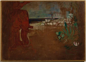 Decoración india para el "Carro de barro", Maqueta de decoración para el teatro de la Obra, 1894