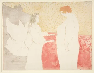 Femme au lit, profil, au petit palanca (Mujer en la cama, Perfil, Levantarse), de la serie Elles