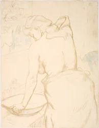 Mujer que se lava, la toilette