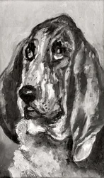 Cabeza de un perro corriendo, 1880