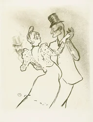 La Goulue y Valentin la Desossee. Cartel de Toulouse-Lautrec.