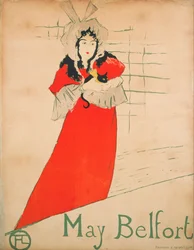 May Belfort (nacida May Egan) (Póster) - Obra de Henri de Toulouse Lautrec (Toulouse-Lautrec) (1864-1901) - 1895 - Litografía en color - 80x62 - Museu Nacional d