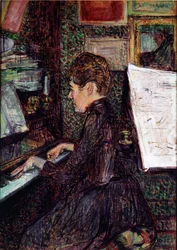 Señorita Dihau en el piano