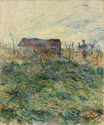 Arando en el viñedo, 1883