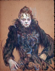 Retrato de una mujer con boa negra