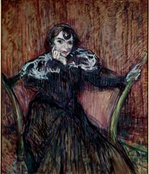 Retrato de la actriz Berthe Bady. Pintura de Henri de Toulouse-Lautrec