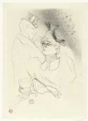 Retrato de la cantante Marcelle Lender y del cómico Louis Bouchenez o el Barón durante su actuación
Mademoiselle Lender et Baron