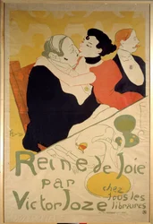 Póster de Henri de Toulouse Lautrec (1864-1901) para "Reina de la Alegría" de Victor Joze representando a una joven prostituta en las rodillas de un cliente