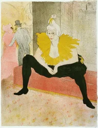 Payasa sentada (Mademoiselle Cha-u-ka-o). Obra de Henri de Toulouse-Lautrec