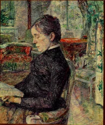 La madre del pintor en el salón de Malrome. Pintura de Henri de Toulouse-Lautrec