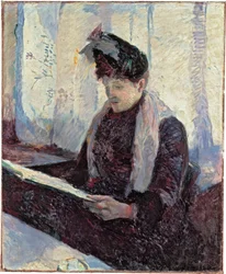 Mujer en café