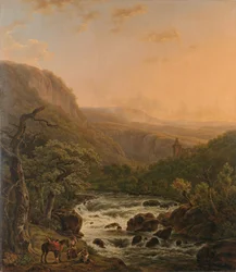 Río en las Ardenas al atardecer