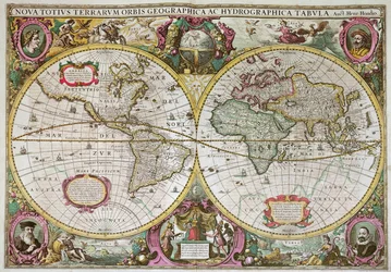 Un nuevo mapa de tierra y agua de toda la Tierra, 1630