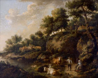 Paisaje con pastor de vacas