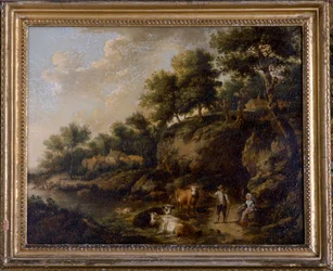 Paisaje con pastor (óleo sobre lienzo)