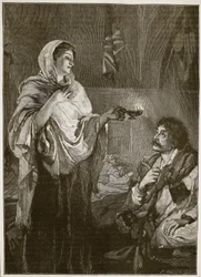 Florence Nightingale en el Hospital de Scutari, ilustración de 