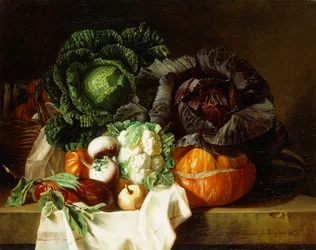 Naturaleza muerta de verduras de invierno
