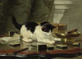 El gato jugando, hacia 1860-1878