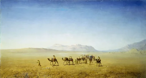 Una caravana árabe en el desierto