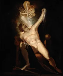 El Paraíso Perdido de John Milton, Satanás y el nacimiento del pecado (Libro II, 746-758), Pintura no. 6 de La Galería Milton